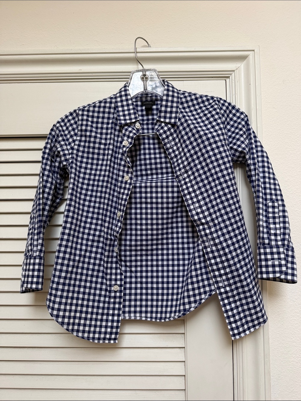Crewcuts Navy and White Gingham Button-Down Shirt